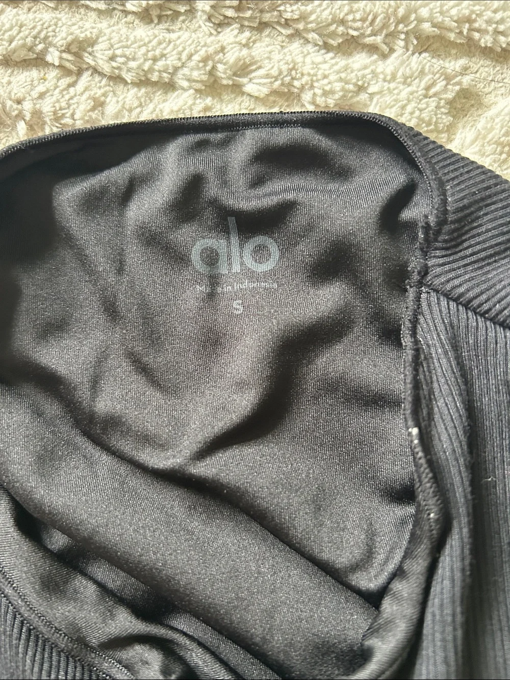 ALO Yoga Black Ribbed Crewneck Tank